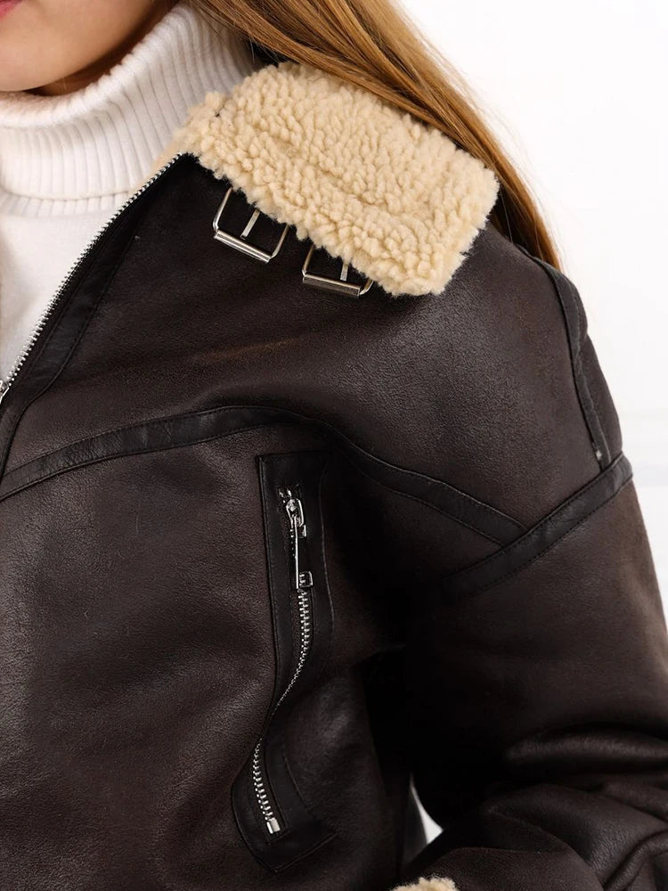 Chic Moto™ – Veste Effet Mouton