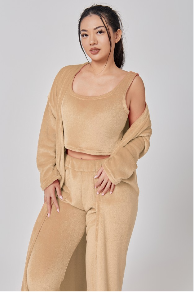 Veste courte en peluche 3 pièces