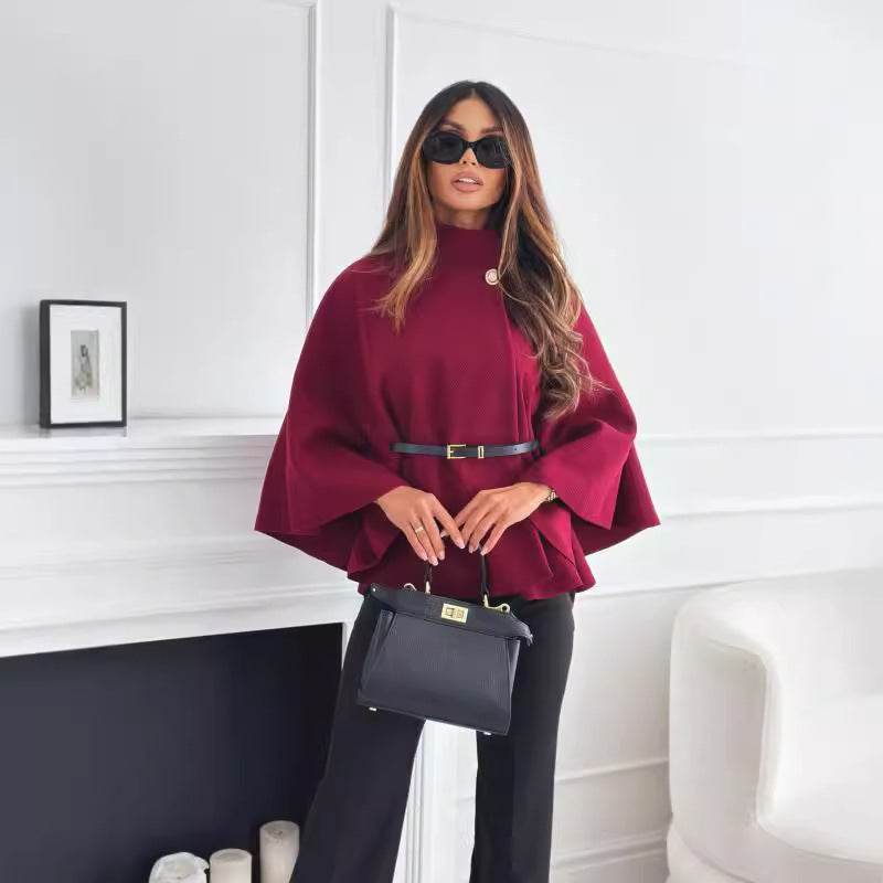 Aurora Chic™ - Cape Ceinturée en Laine