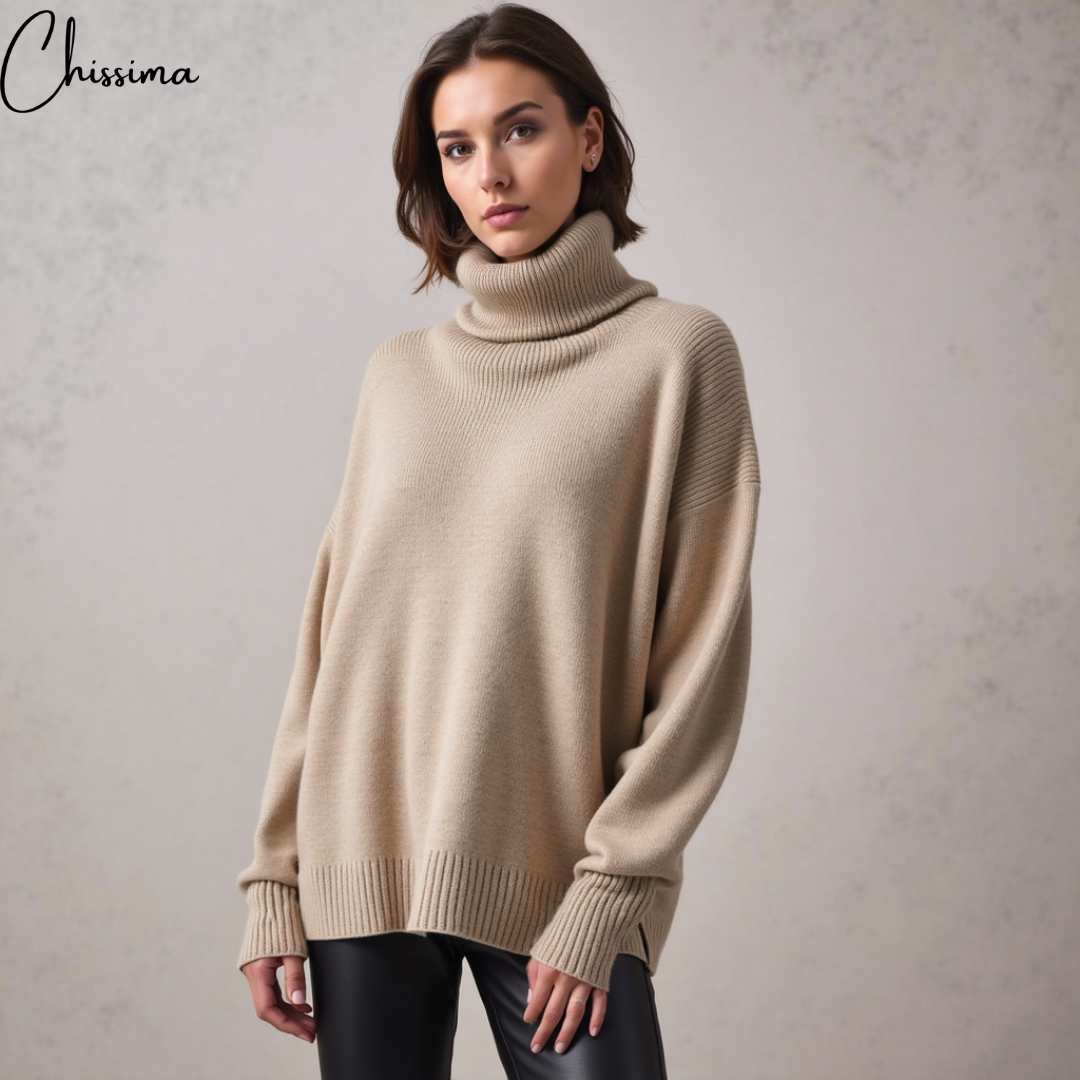 Aya Élégance™ - Pull Cachemire Col Montant
