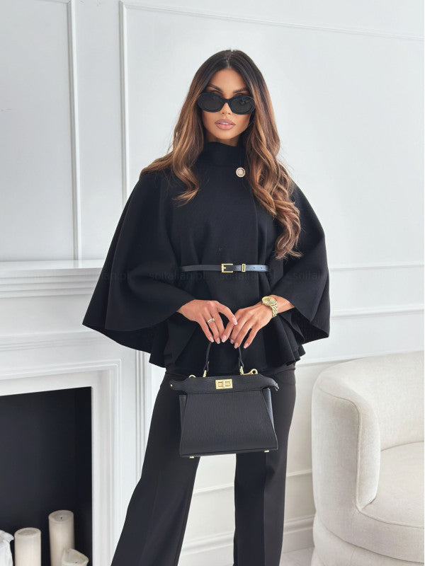 Aurora Chic™ - Cape Ceinturée en Laine