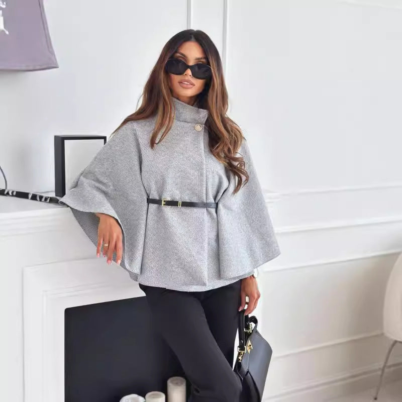 Aurora Chic™ - Cape Ceinturée en Laine