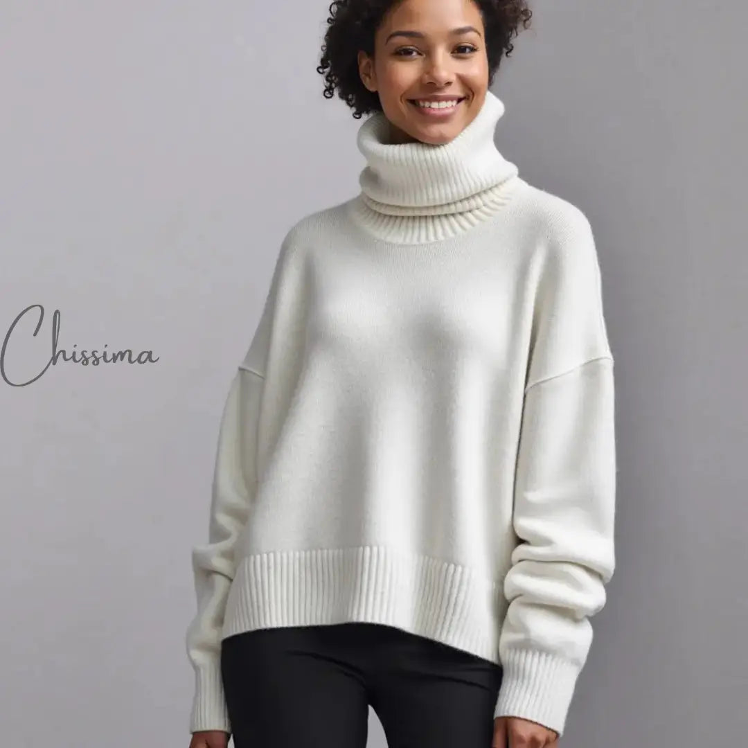 Aya Élégance™ - Pull Cachemire Col Montant