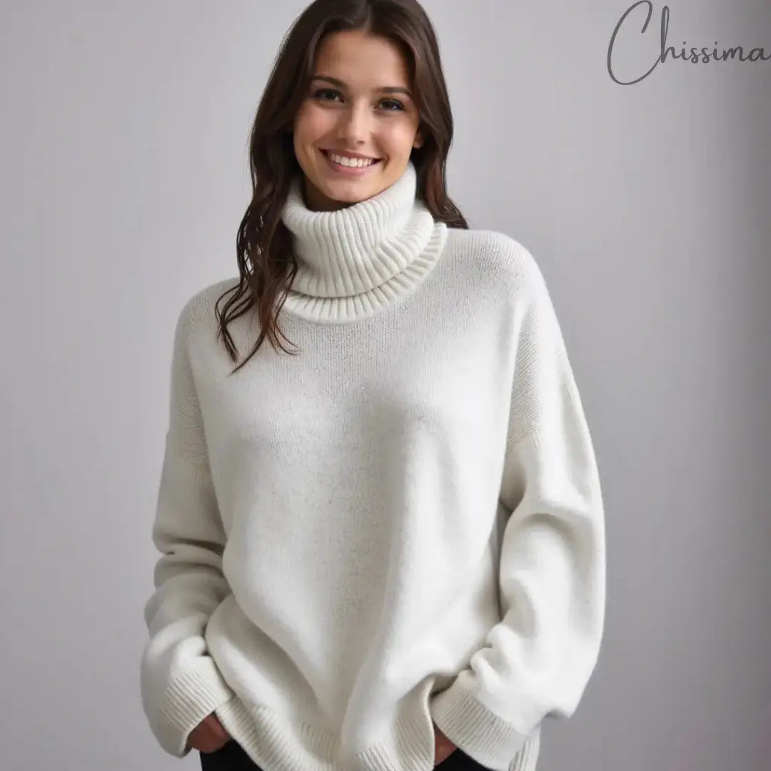 Aya Élégance™ - Pull Cachemire Col Montant