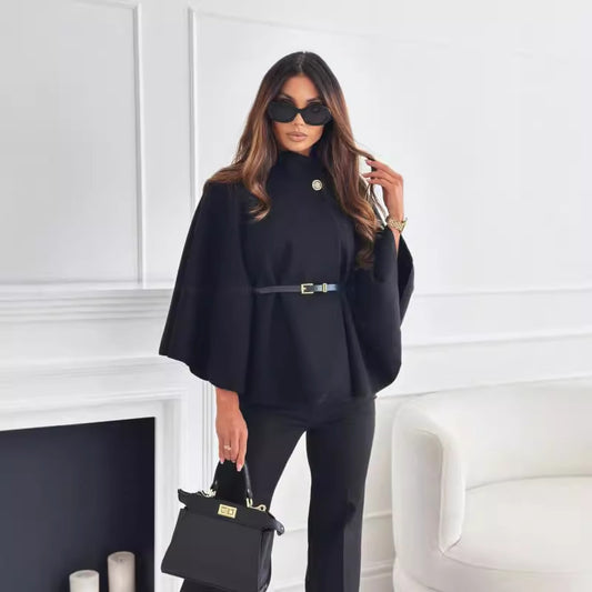 Aurora Chic™ - Cape Ceinturée en Laine