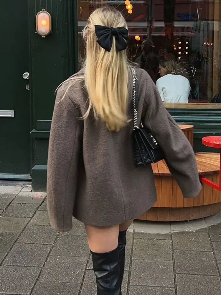 Éloïse™ - Manteau Long en Laine Chic à Col Revers