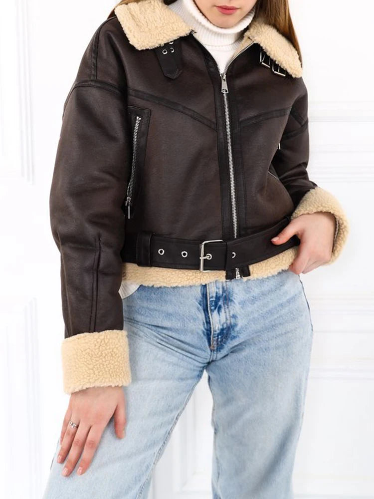 Chic Moto™ – Veste Effet Mouton