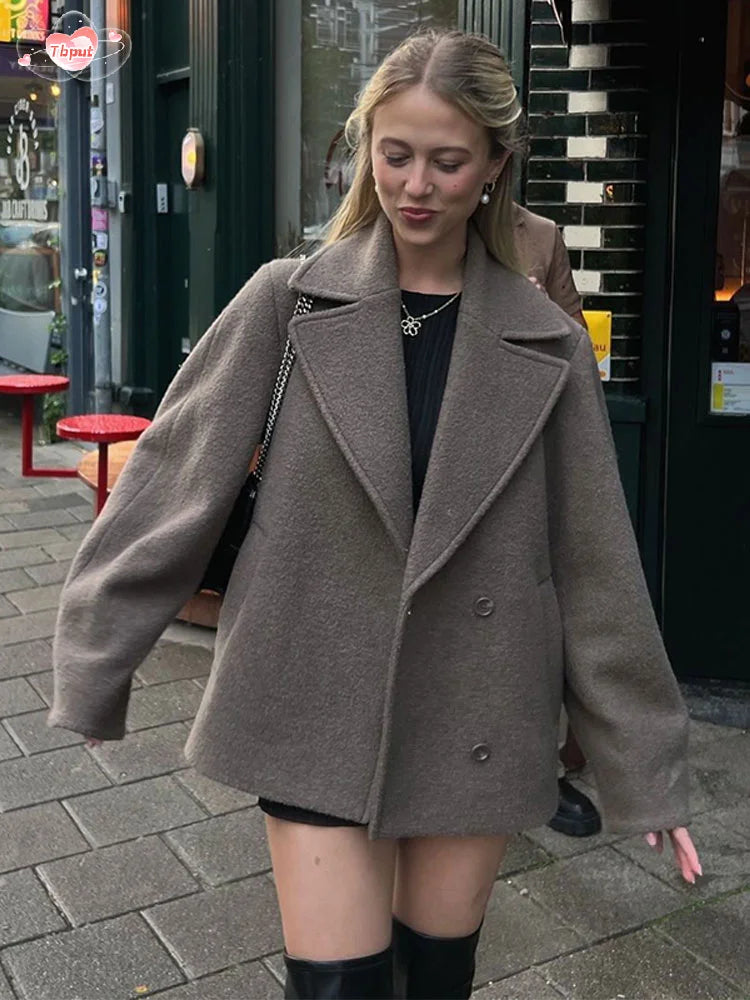 Éloïse™ - Manteau Long en Laine Chic à Col Revers