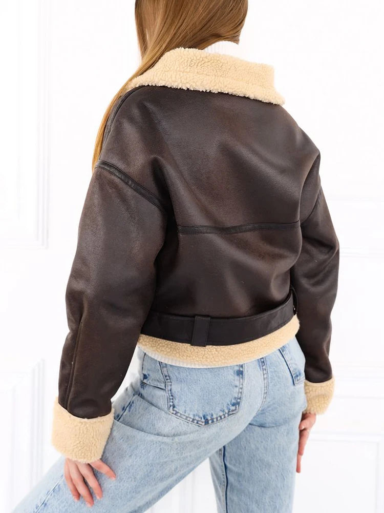 Chic Moto™ – Veste Effet Mouton