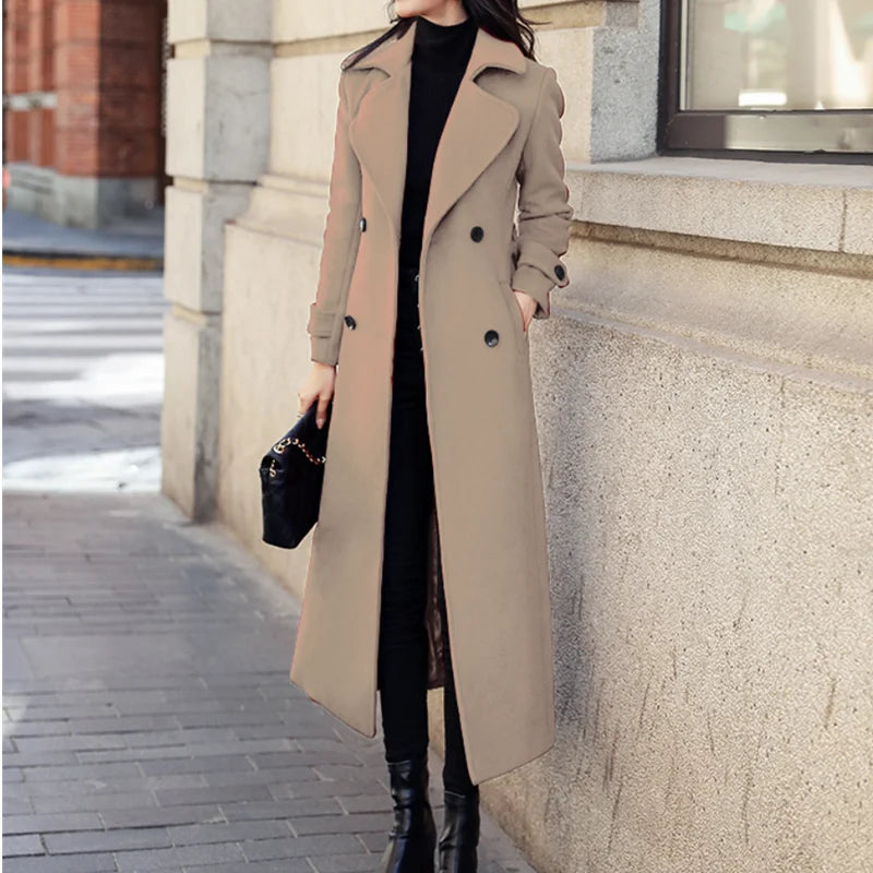 Manteau Long Double-Boutonnage